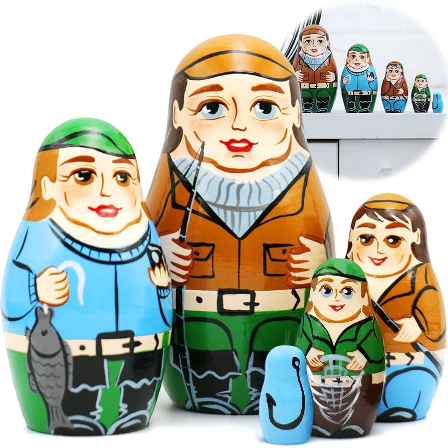 Amazon | Fishermen ロシアンネスティング人形セット 5点